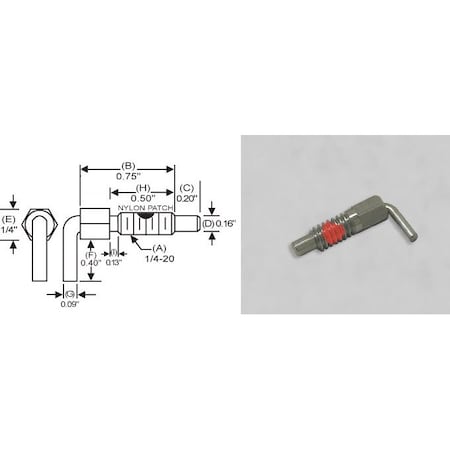 S & W Manufacturing L-Handle Lock, Nose P, 1/4-20", .5" SLNW-0